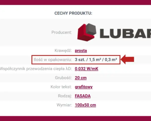 Paczka styropianu 10 m² (3 szt.) od LUBAR, grubość 20 cm, grafitowy, fasada.