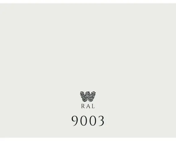 Symbol RAL 9003, czysty biały, z subtelnym logo. Idealny do nowoczesnych wnętrz.
