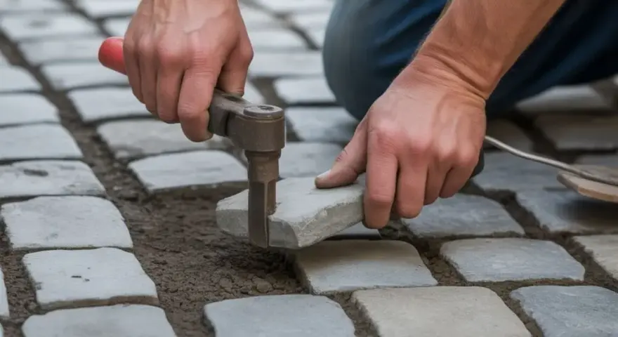 Jak wyciągnąć pojedynczą kostkę brukową bez uszkodzeń sąsiednich elementów